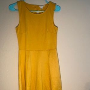 H&M yellow skater dress